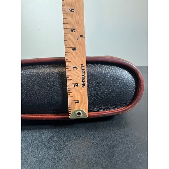 BRIGHTON Pebbled Black Leather Bucket Bag Purse Embossed Brown Croc Leather - Picture 14 of 16